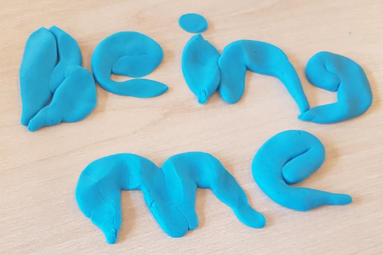 Being Me (letters spelled out in playdough)
