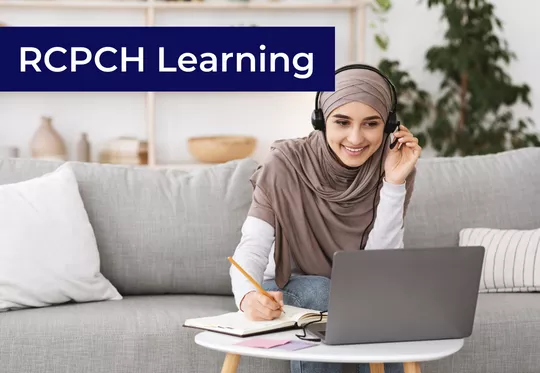 'RCPCH Learning' - woman using laptop