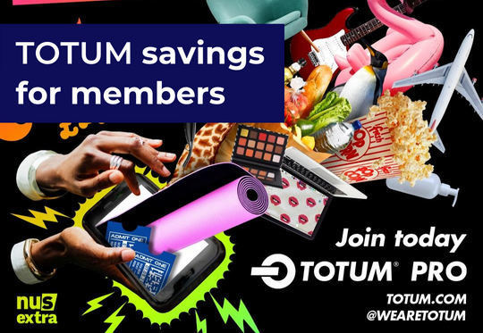 'TOTUM savings for members' - graphic with lots of products, and more text 'Join today, TOTUM Pro, , TOTUM.COM, @WEARETOTUM