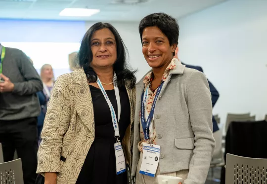 Professional women at conference workshop