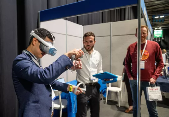 Man experiencing virtual reality