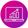 Icon - computer screen with bar chart and arrow