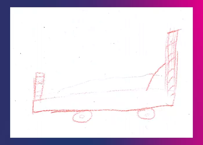 Illustration: Hospital bed on wheels