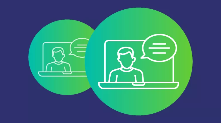 Two icons of a person speaking in a computer