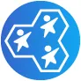 Graphic: Three child icons enclosed in a hexagonal shape 