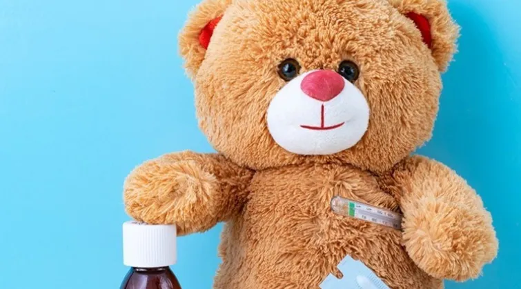 Teddy bear with medicines
