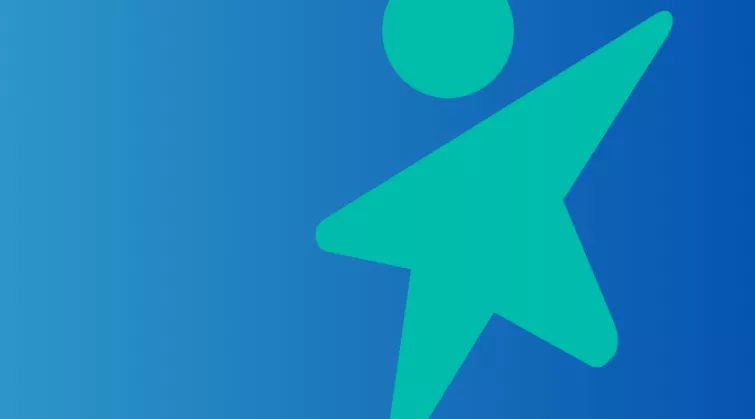 Dynamic child icon on a dark blue and strong blue background