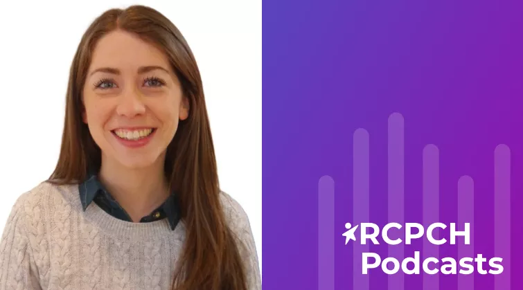 Photo of Dr Emma Dyer with RCPCH Podcasts 