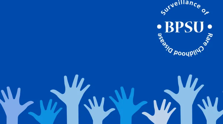 BPSU logo: Surveillance of rare childhood disease | Illustration of hands