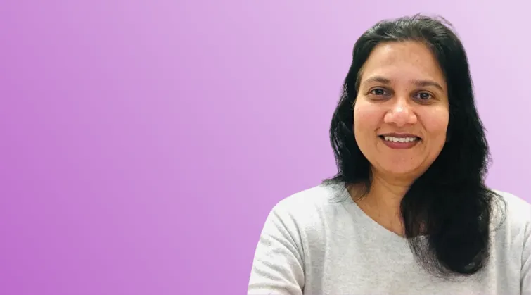 Dr Saras Hosdurga on purple tint background