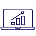 Computer screen with bar chart