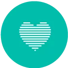 Icon: Heart in aqua circle