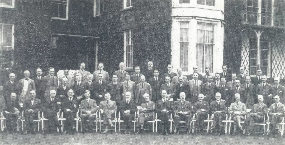 Formal photo of the members at the first general meeting of the BPA