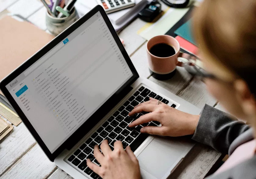 Updating account details on a laptop