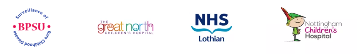 Logos: BPSU, The Great North Children's Hospital, NHS Lothian, Nottingham Childrens's Hospital