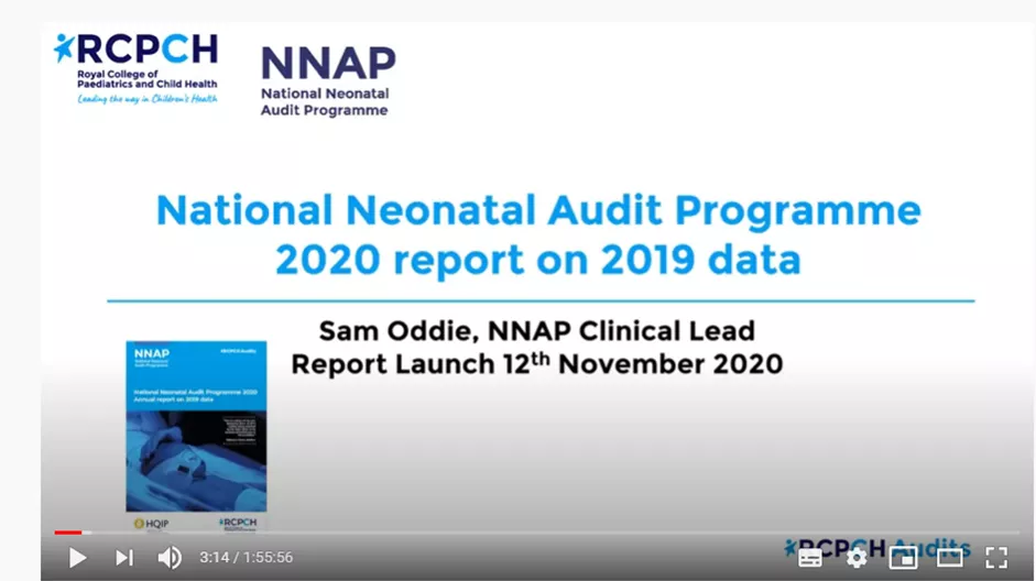 A YouTube screenshot showing the cover of the NNAP 2020 report on 2019 data