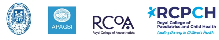 Logos: British Association of Paediatric Surgeons, Association of Paediatric Anaesthetists of Great Britain and Ireland, Royal College of Anaesthetists, Royal College of Paediatrics and Child Health Logos: British Association of Paediatric Surgeons, Association of Paediatric Anaesthetists of Great Britain and Ireland, Royal College of Anaesthetists, Royal College of Paediatrics and Child Health