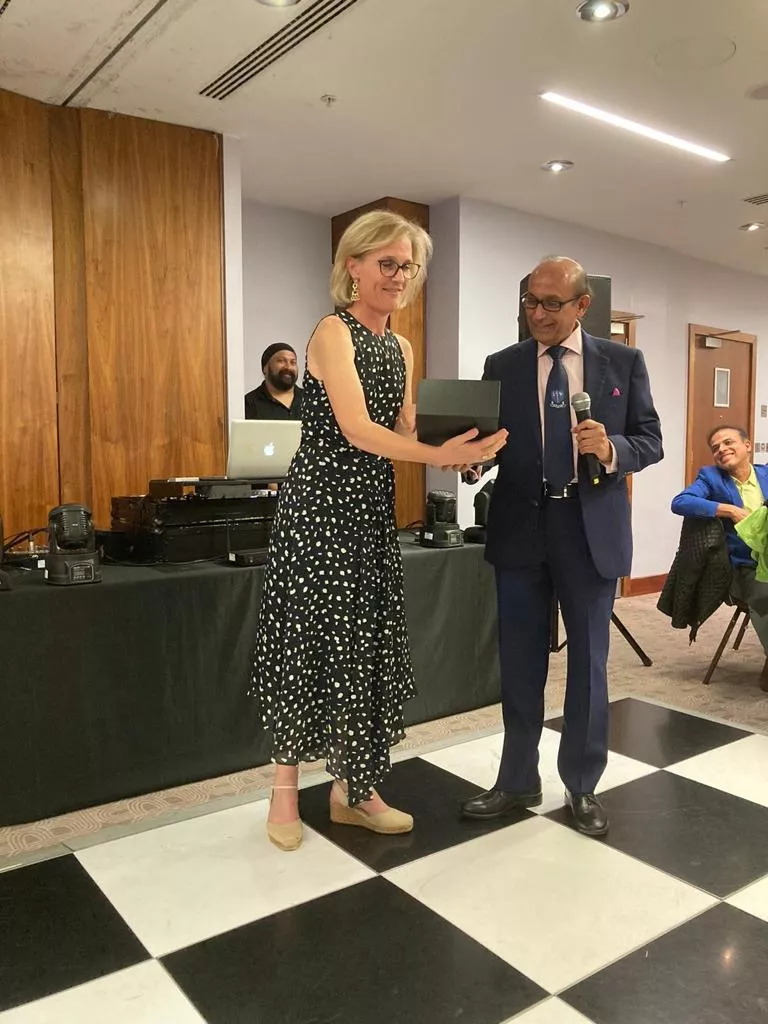 Woman accepting gift