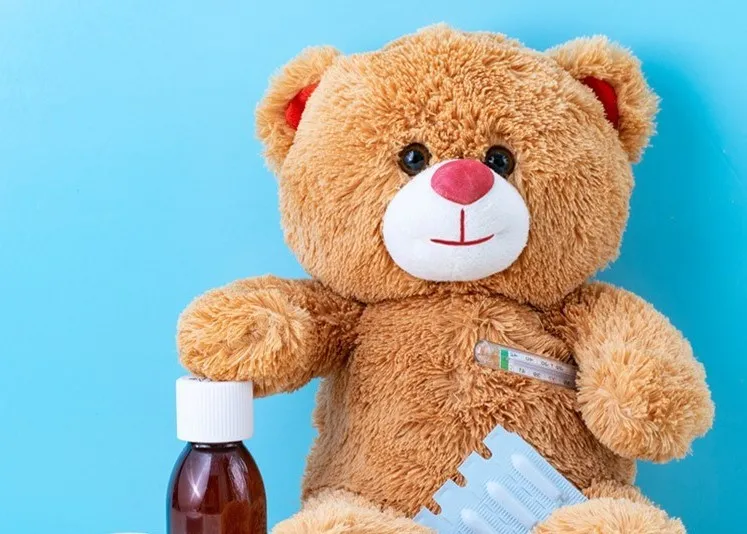 Teddy bear with medicines