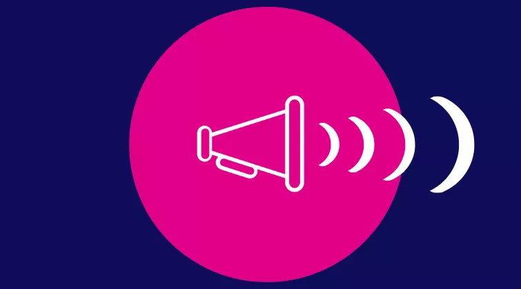 Icon of megaphone with sound waves