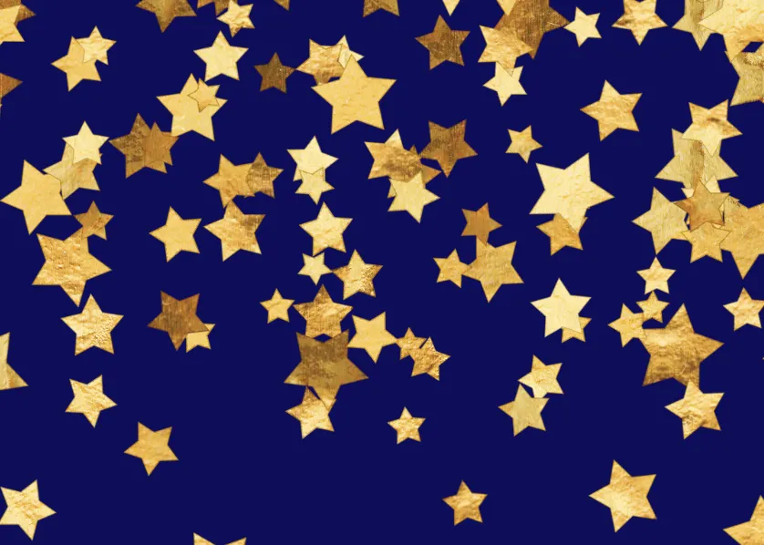Gold stars on dark blue background