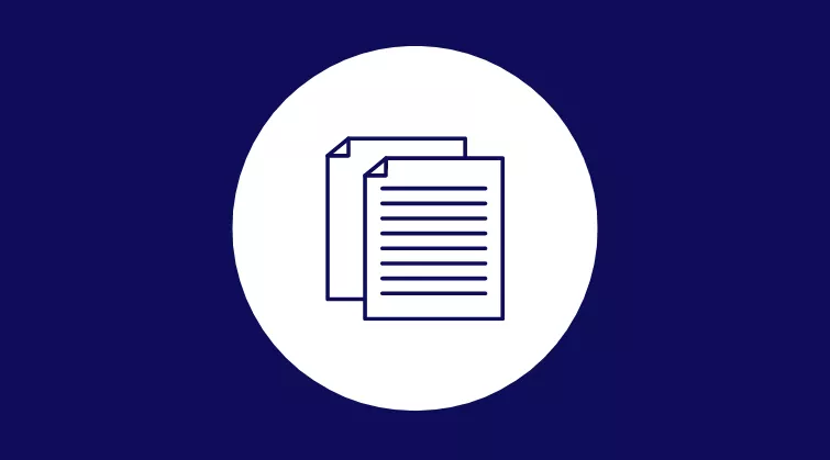 Document icon on blue background