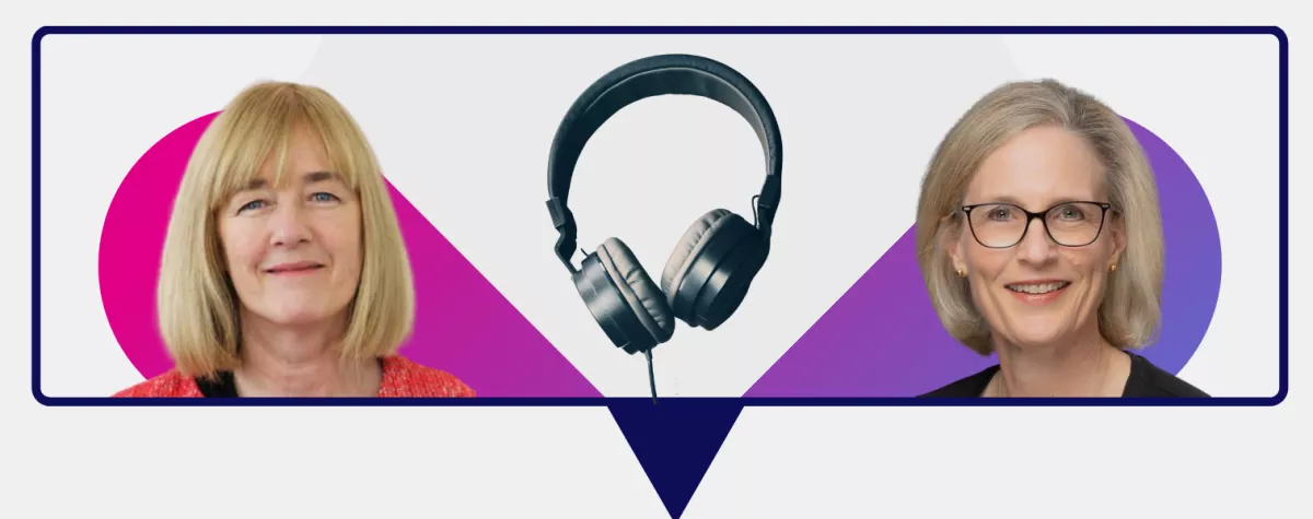 Jo Revill and Camilla Kingdon, with headphones