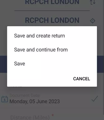 option for return journey