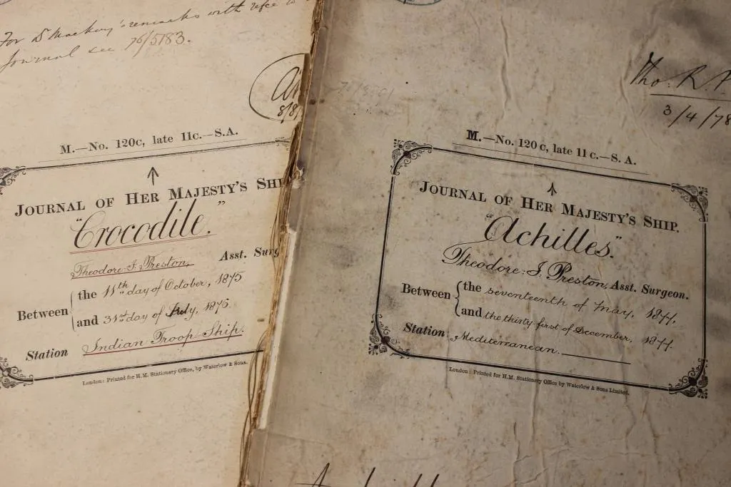 Covers of two of Theodore Preston’s journals