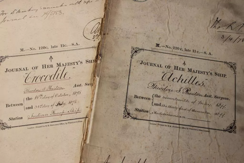 Covers of two of Theodore Preston’s journals