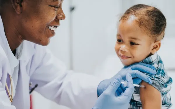Child receiving vaccination