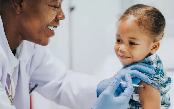 Child receiving vaccination