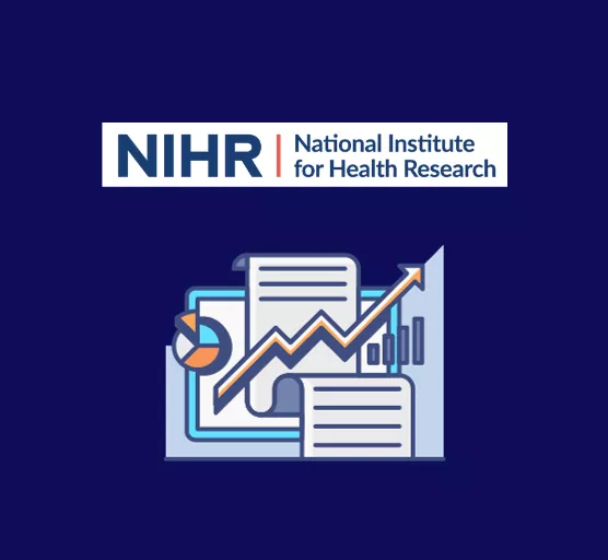 Logo: NIHR National Institute for Health and Care Research | graphic of line graph and documents