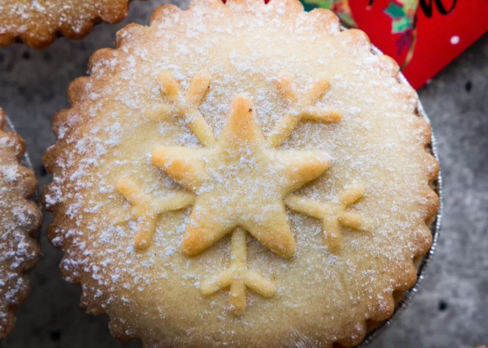 A mince pie with a star shape