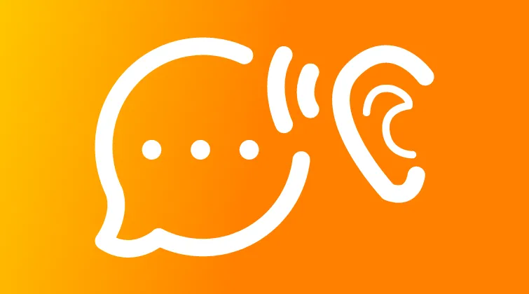 Icon: speech mark and ear
