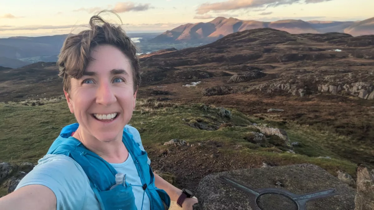 Alice Willson, RCPCH Clinical Fellow, at the up of a mountain