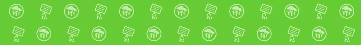 Repeated icons: children playing under cloud and placard