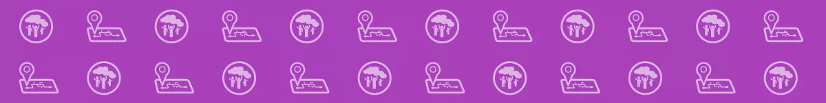 Repeated icons: children playing under cloud and pointer on a network card