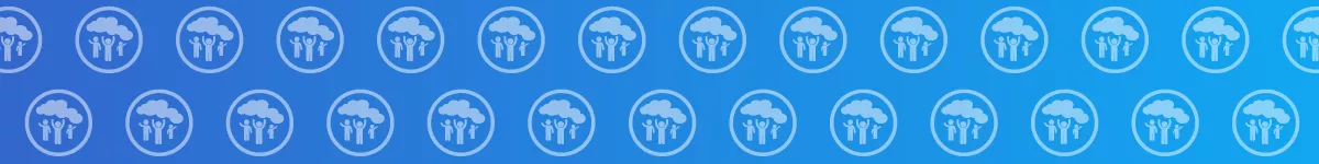 Repeated icon of children underneath cloud