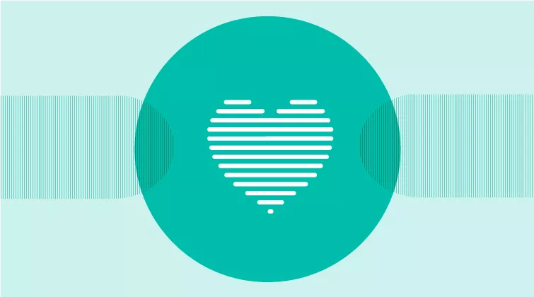 Icon: Heart in aqua circle