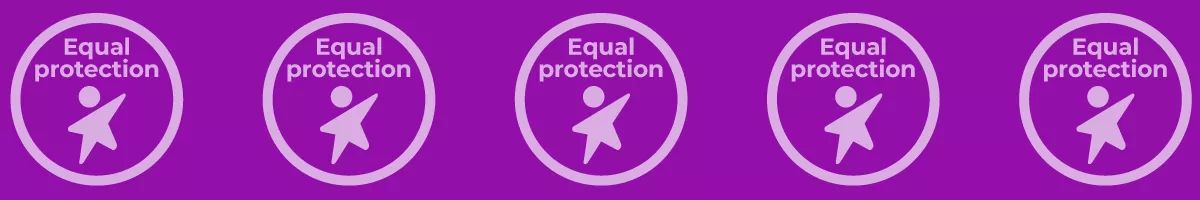 Repeated icons of dynamic child in circle, with Equal protection 