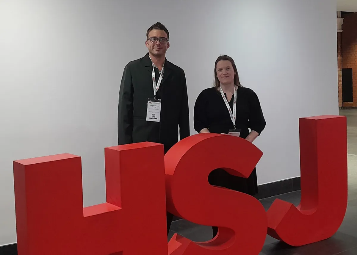 Jonathan Bamber and Dr Emma Vittery in front of HSJ letters