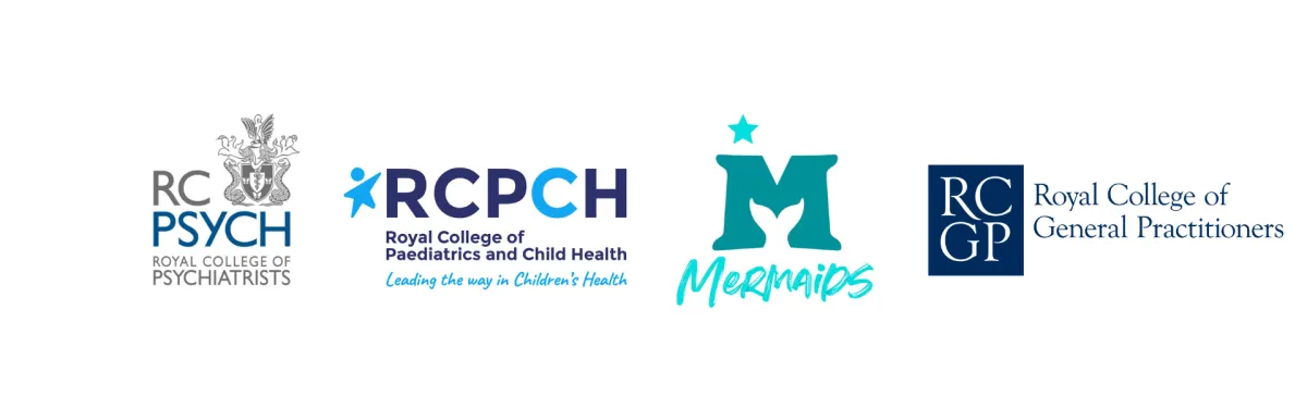 Logos: RCPhysch, RCPCH, Mermaids & RCGP