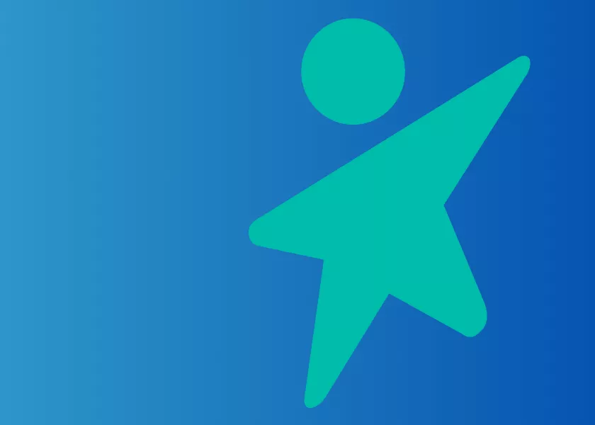 Dynamic child icon on a dark blue and strong blue background