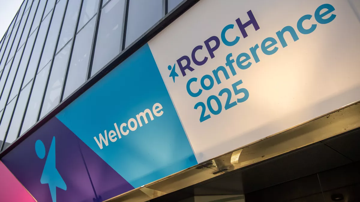 Sign on building: Welcome RCPCH Conference 2025