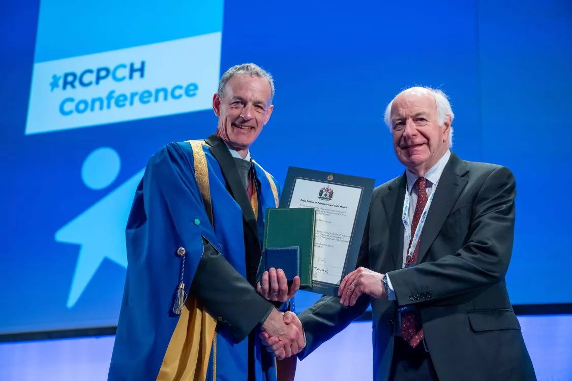 Professor Martin Savage with Professor Steve Turner at the RCPCH Conference 2025