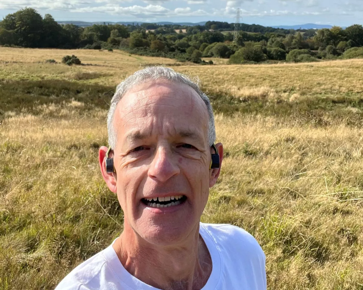 Steve Turner, out for a jog in a beautiful landscape