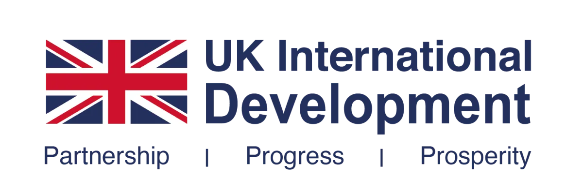 Logo: UK International Development - Partnership | Progress | Prosperity - with UK flag