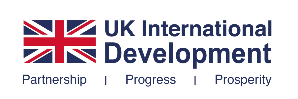 Logo: UK International Development - Partnership | Progress | Prosperity - with UK flag