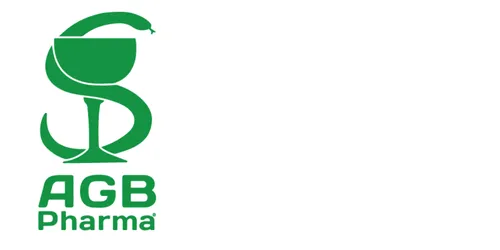 Logo: AGP Pharma, with goblet and serpent